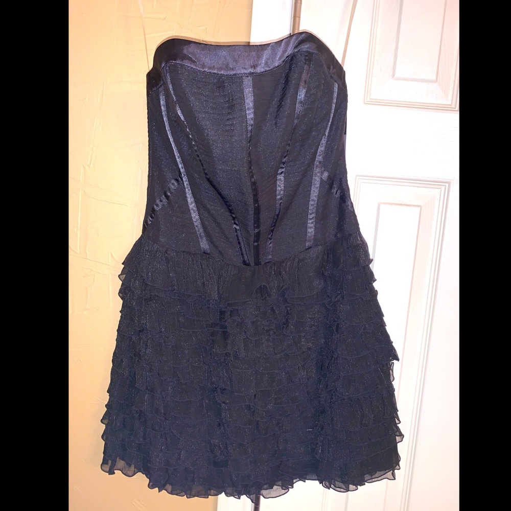 Bisou Bisou Black Corset-Style NWT Ruffle Straples